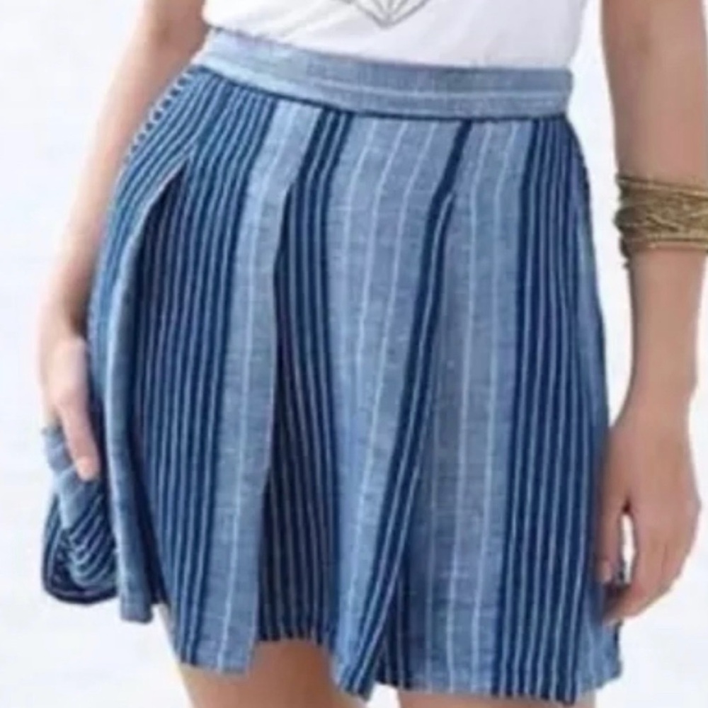 Ace & Jig Blue Striped Mini Skirt XS